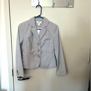 Loft Sear sucker blue/white suit jacket, size 2P